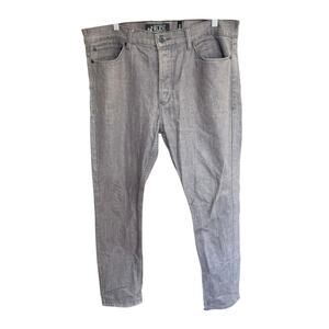 Rude Jeans Mens 36 Fits 38x31 Gray Skinny Straight Leg Button Fly Stretch Denim